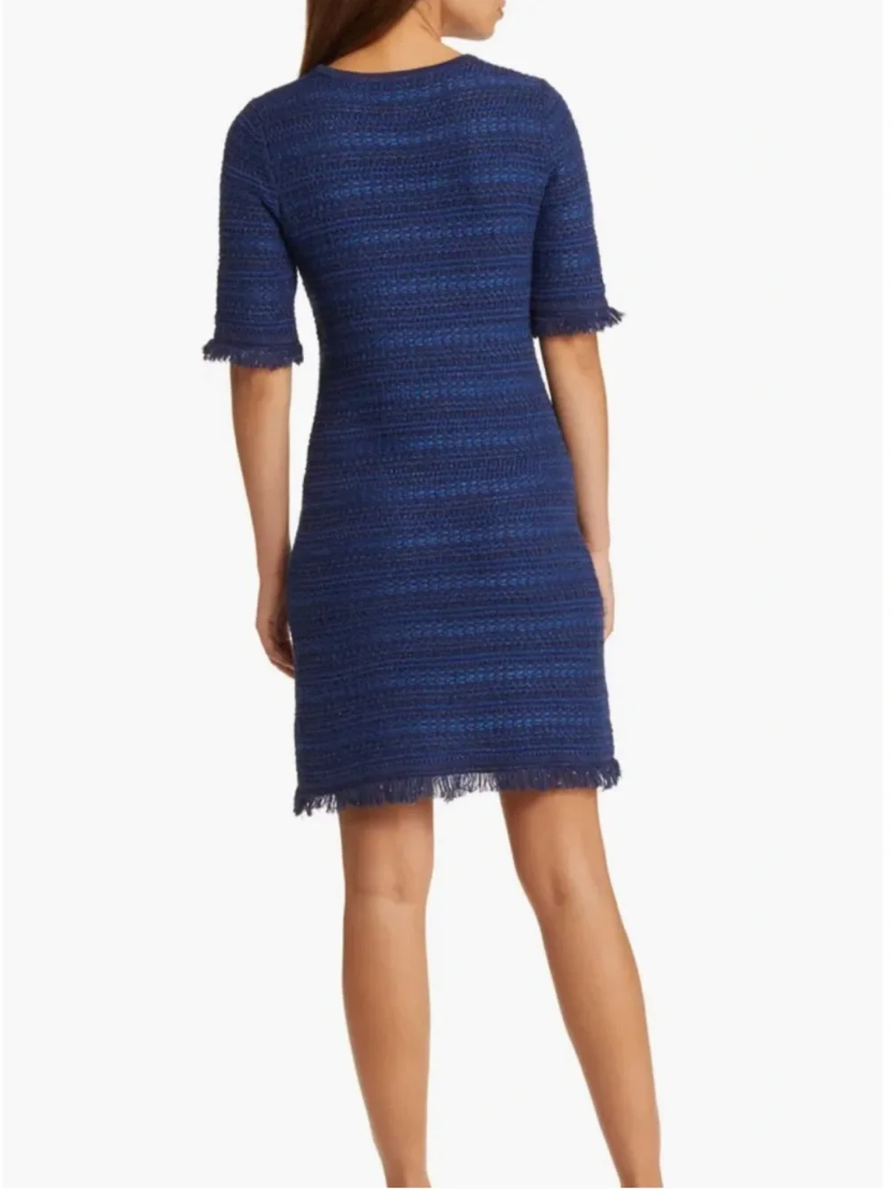 Lilly‎ Pulitzer Beckington Mini Sweater Dress Tweed Navy Blue Women Small